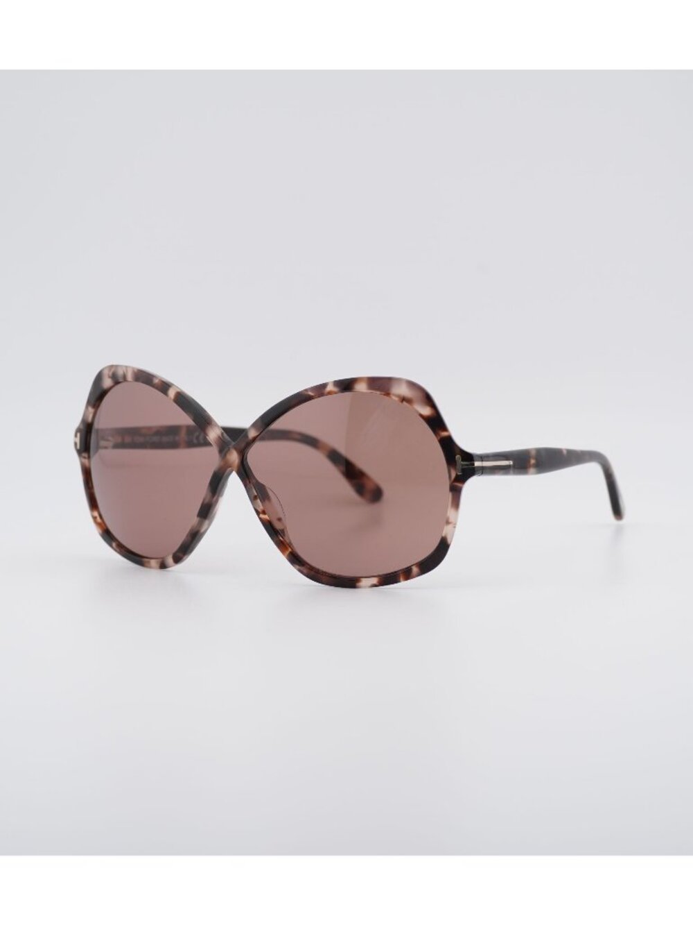 Tom Ford Rosemin FT1013 55Y Sunglasses Havana Butterfly Frame, Violet Lenses